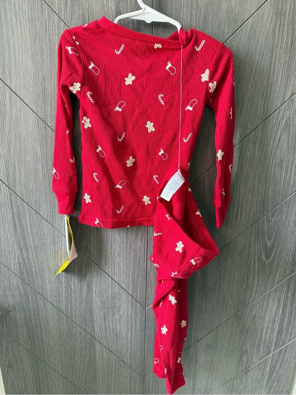 Carters Waffle Knit Holiday Printed 2 piece PJ Set